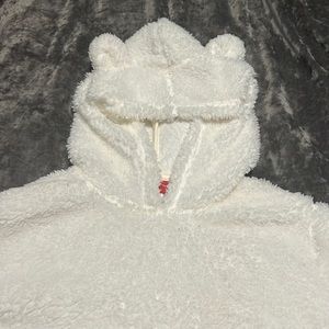 Super cozy white hooded sweater with front pockets size medium from Target